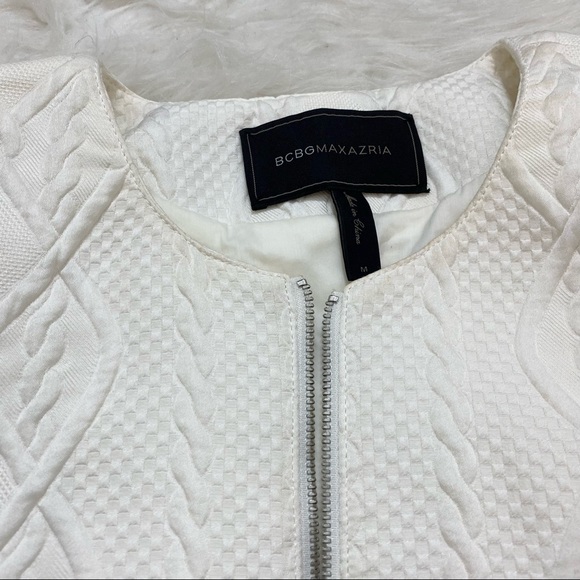 BCBGMAXAZRIA Cream Textured Coat - Picture 6 of 7
